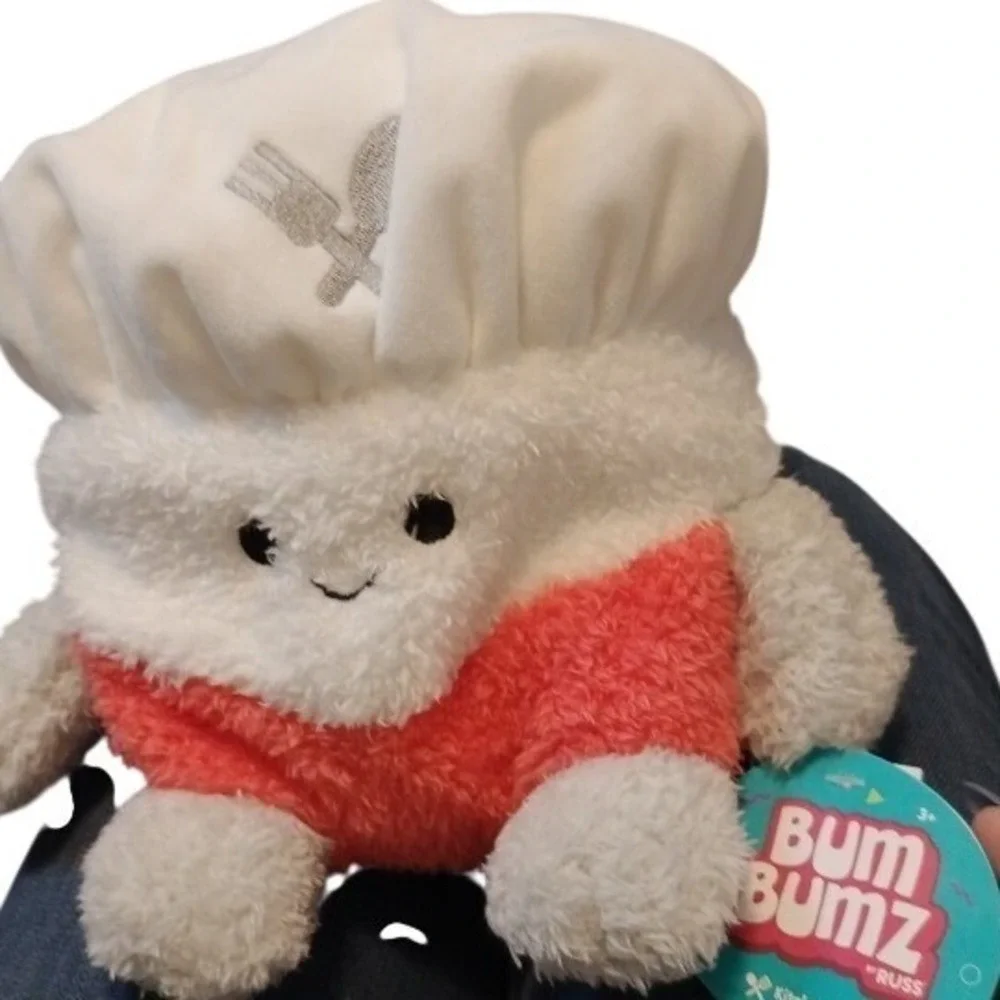 Bum Bumz Plush Toy Set Chef Cabel & Pot Sergio Kitchen Bumz Collection 7.5in NEW